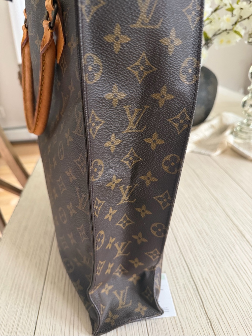 Louis Vuitton Monogram Sac Plat Canvas Tote in Brown - Picture 6 of 15